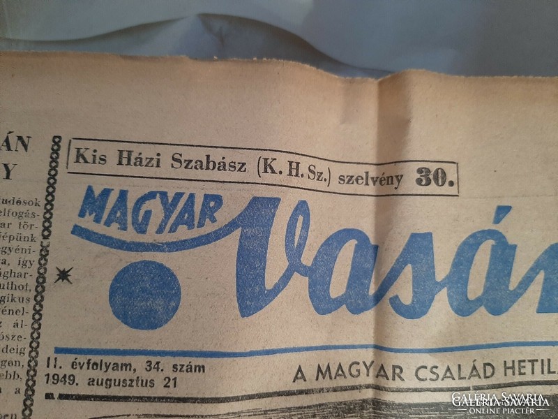 1949 augusztus 21. Magyar Vasárnap A magyar család hetilapja