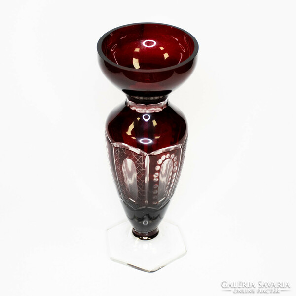 Purple stained glass vase