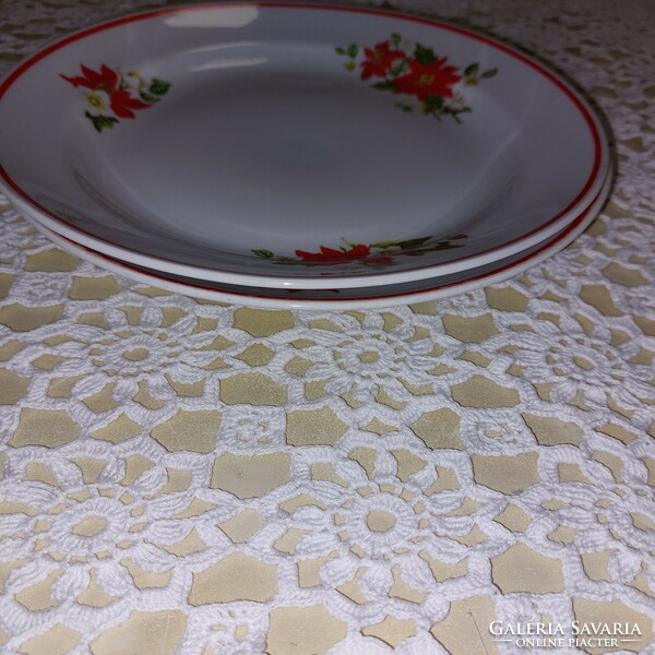 Zsolnay Santa Claus floral flat plates