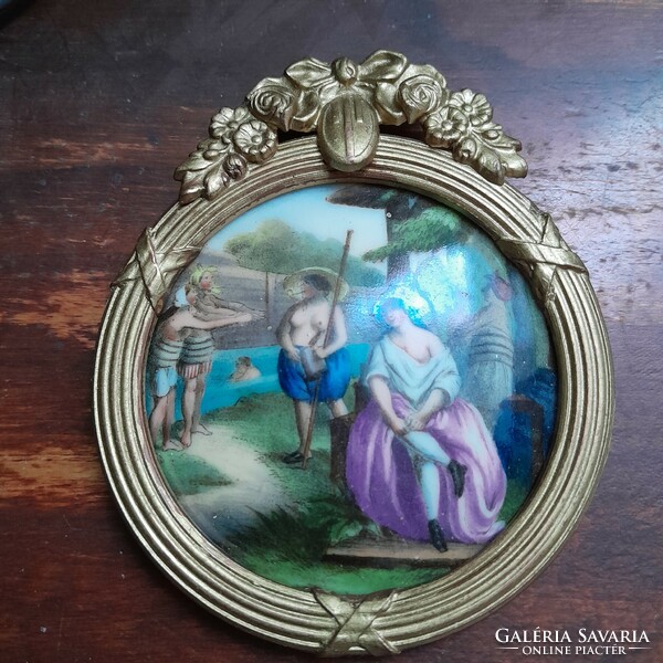 Antique porcelain picture in a wall decoration frame - art&decoration