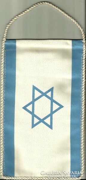 Asztali zászló = IZRAEL (textil, 12,5 x 20,5 cm, kétoldalas)