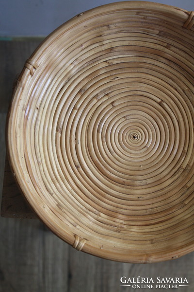 Rattan cane natural basket, storage - in good condition