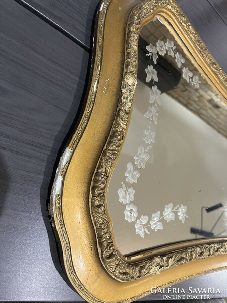 Antique Biedermeier frame picture frame mirror