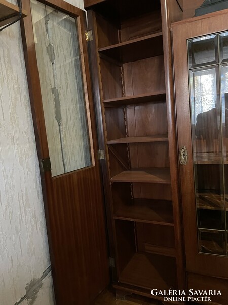 Bookcase with art deco style features, polished/faceted glass, xx. No. First half.