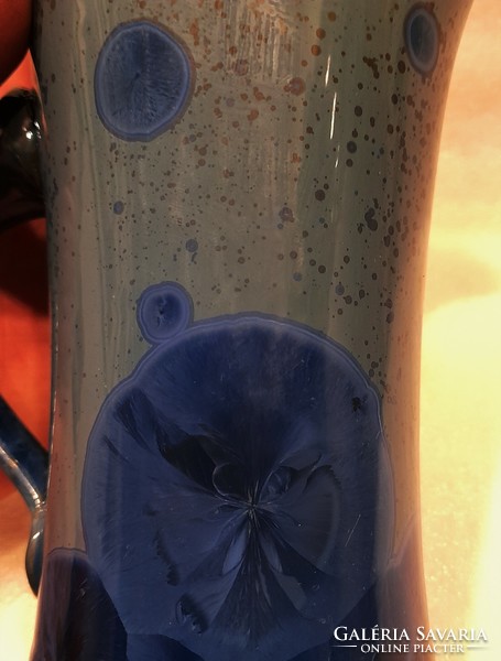 Marked crystal glazed ceramic jug / vase / jug vase