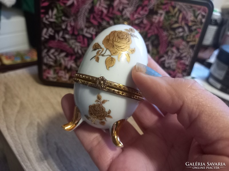 Fabergé porcelain jewelry holder eggs (antique, used)