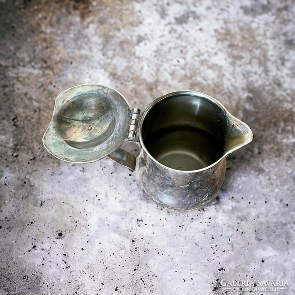 Retro, vintage metal milk kettle, spout, jug