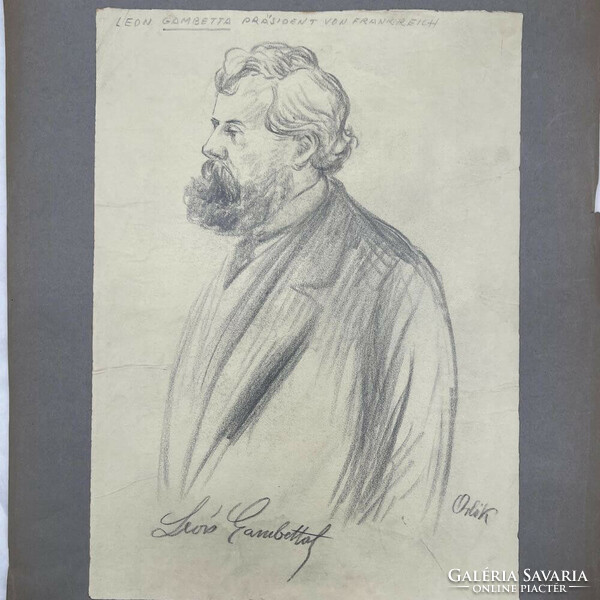 Emil Orlik: portrait of French President Leon Gambetta f00493