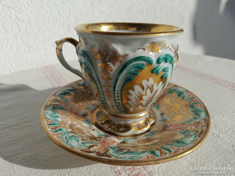 Elbogen Biedermeyer collector's cup and saucer, from 1838, 186 year old set!