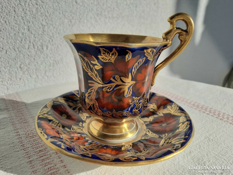 Elbogen Biedermeyer collector's cup and saucer, from 1835, 189 year old set!