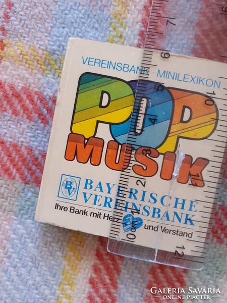 Mini könyv Bayerische Vereinsbank POP Music Minilexikon von Jo Burger 90 -er Jahre