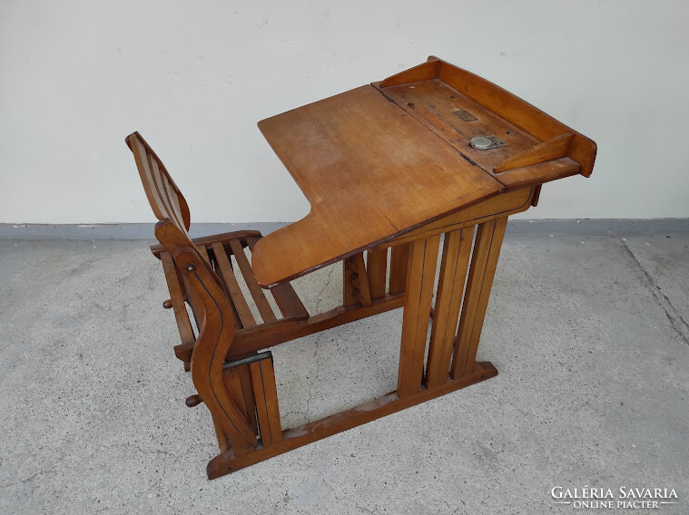 Antique school desk, particularly decorative school equipment school desk 367 5715