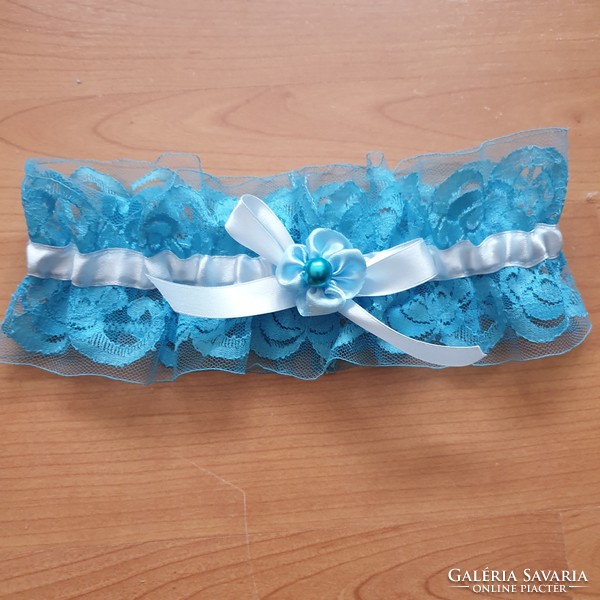 Wedding hak69 - 90mm turquoise lace garter, thigh lace