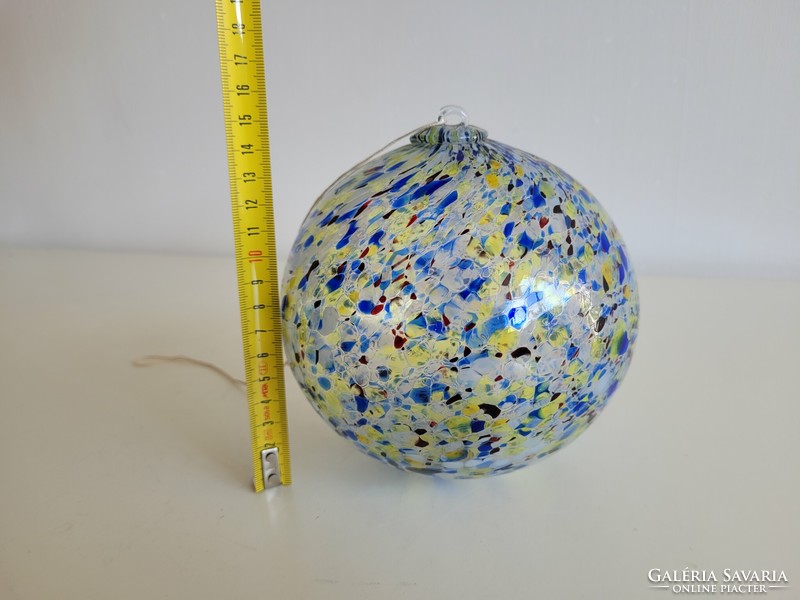 Muránói gömb színes üveggömb függeszthető díszüveg 15 cm