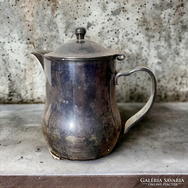 Retro, vintage metal milk kettle, spout, jug