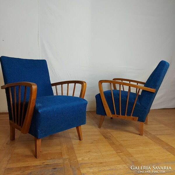 Retro oak armchair with cane armchair [price/piece]