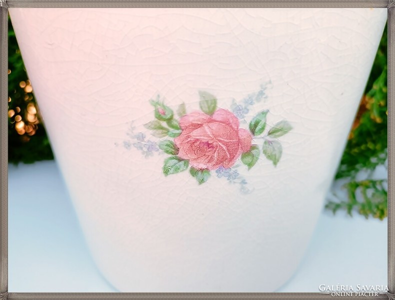 Zsolnay (circa 1880-1900) porcelain faience, porcelain, rose flower pot, vase