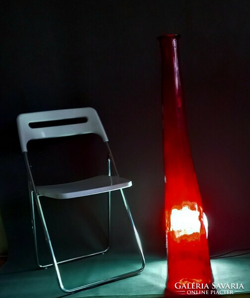 Huge 100 cm red heavy Italian glass vase negotiable.