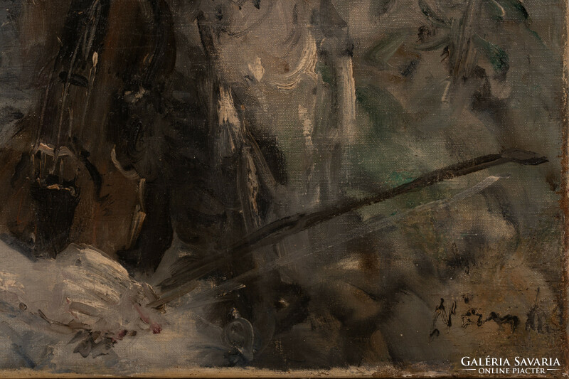 Náray Aurél (1883-1948): Hegedűs leány portré