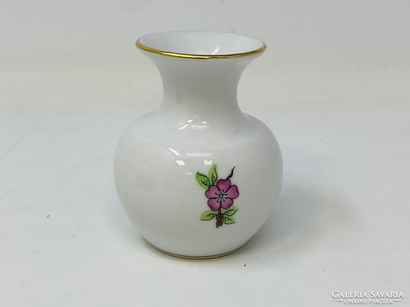 Herendi apró virágmintás pici porcelán váza (6,5cm) RZ