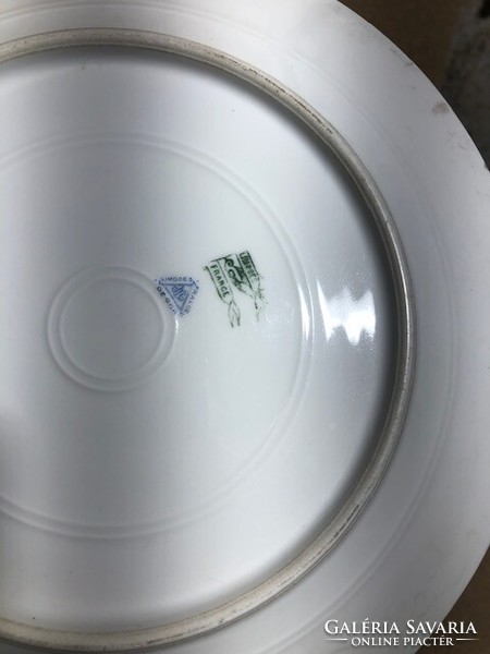 Limoges art deco porcelán lapos tányér, 24 cm-es. 2 db. 2080