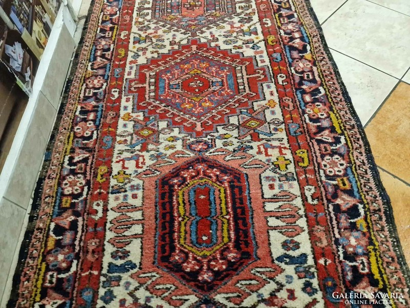 Iranian hamadan 90x330 hand knotted wool persian running rug mz229