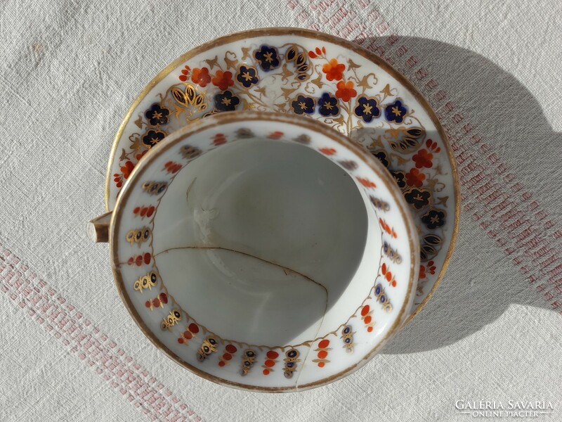 Elbogen biedermeyer collector's cup and saucer, from 1834, 190 years old set!