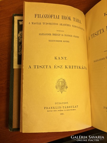 Kant: A tiszta ész kritikája (1891)