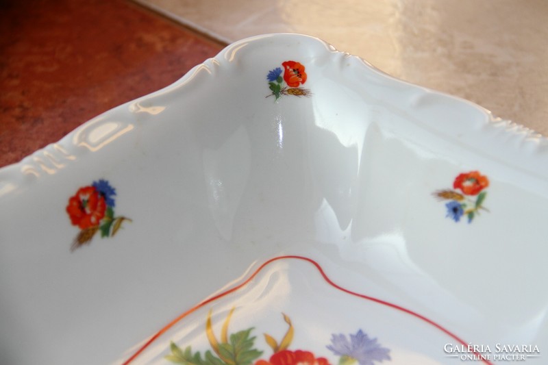 Zsolnay poppies floral square tray