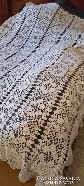 Large hand crocheted bedspread