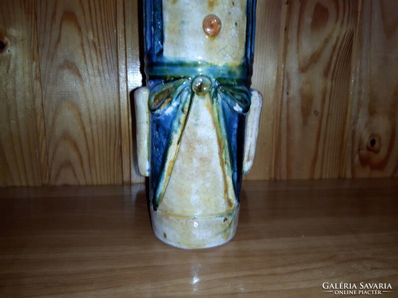 Erzsébet Fórizsné Sarai, women's decorative vase, glazed ceramic vase