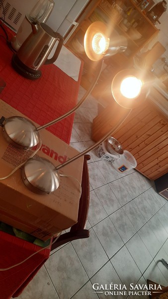 Globo metal chrome table lamp in a pair