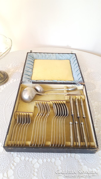 Old kommer alpaca cutlery set, in original box