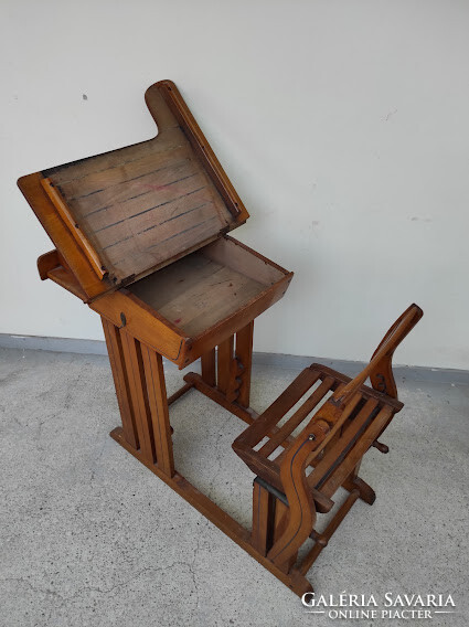 Antique school desk, particularly decorative school equipment school desk 367 5715