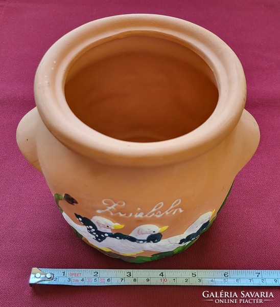 Goose Easter German ceramic onion container decoration pot