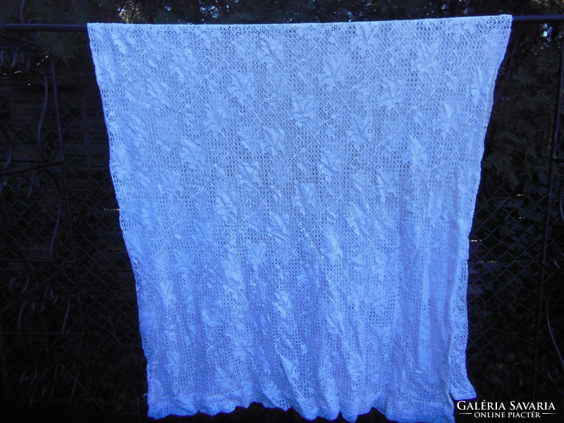Curtain - hand crocheted - 270 x 270 cm - extremely labor intensive -- old - Austrian