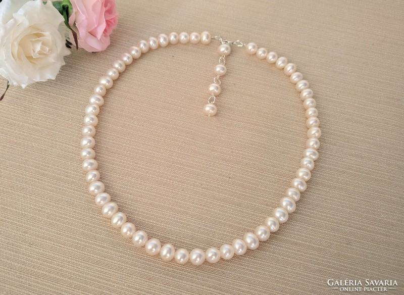Classic Pearl Necklace Bracelet Earrings Jewelry Set with Cultured Pearls for Casual Wedding
