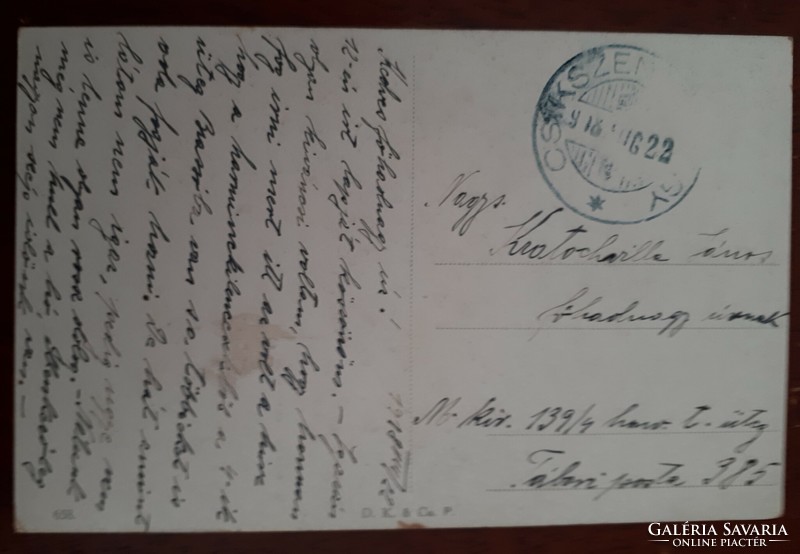 1918-as futott képeslap - tábori posta: Wachsmann: Szt Miklós piacz