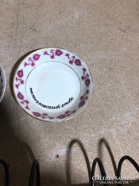 Hajdúszoboszlói emklék tányér, porcelán , kinai, 12 cm-es.2072