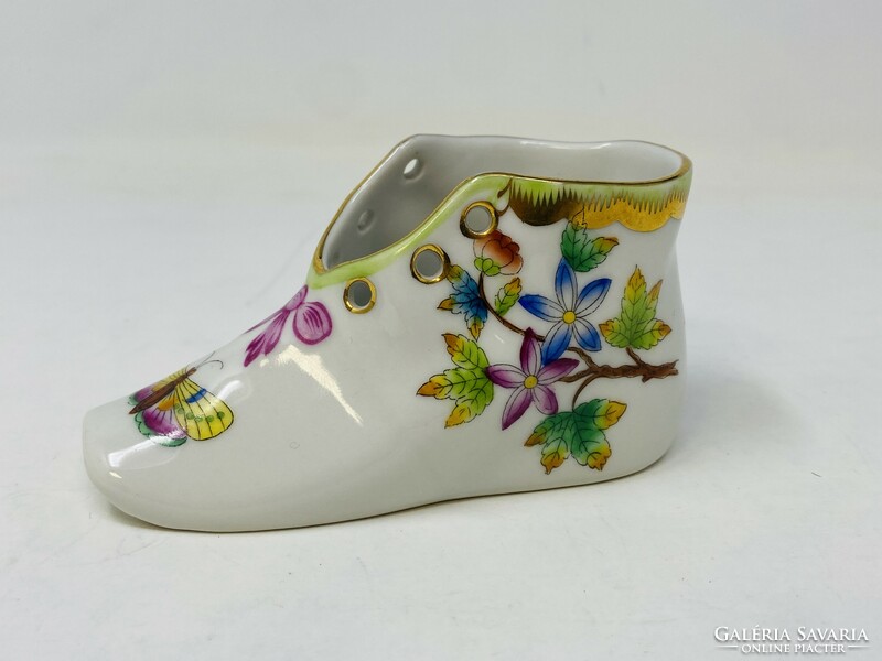Herendi Viktória mintás porcelán kis cipő  RZ