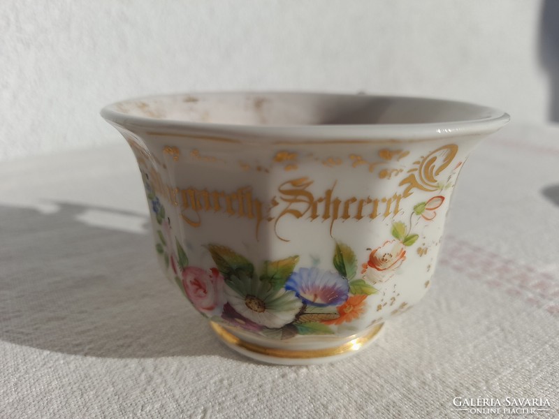 Spm berlin biedermeyer collector's cup and saucer, from 1850, 174 years old set!