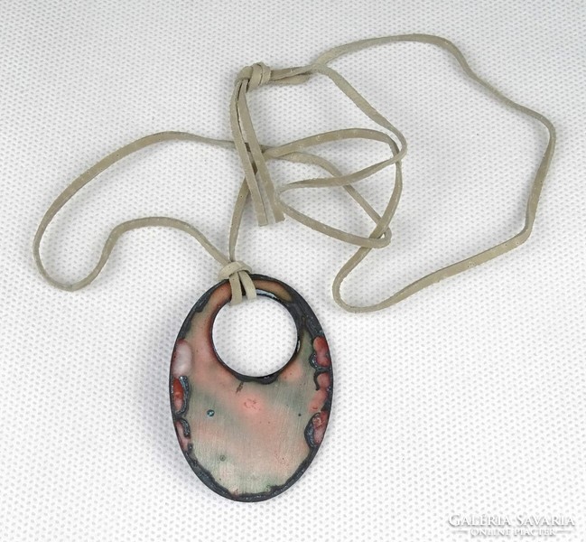 1Q369 barkos bea: fire enamel necklace