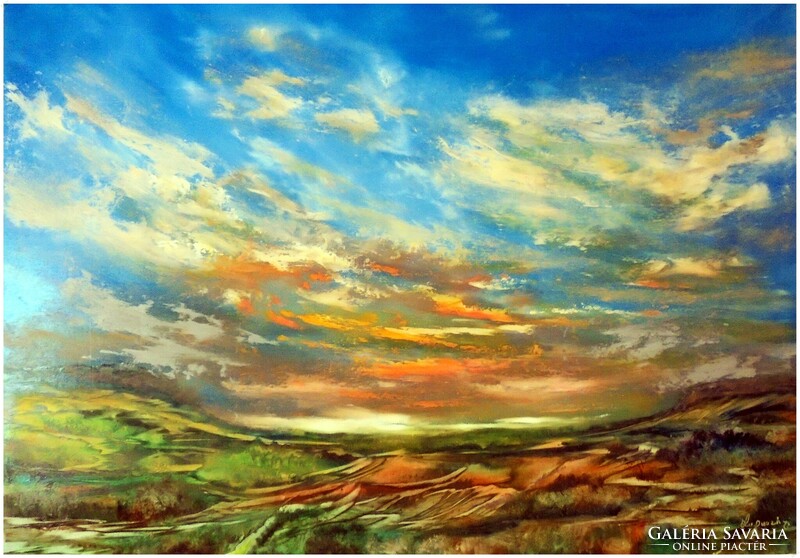 József Augusztinyi a. : Oil painting, landscape
