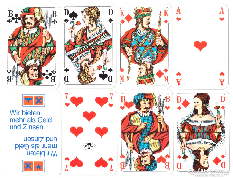 118. Francia sorozetjelű skat kártya berlini kártyakép Nürnberger Spielkarten 1975 körül 32 lap