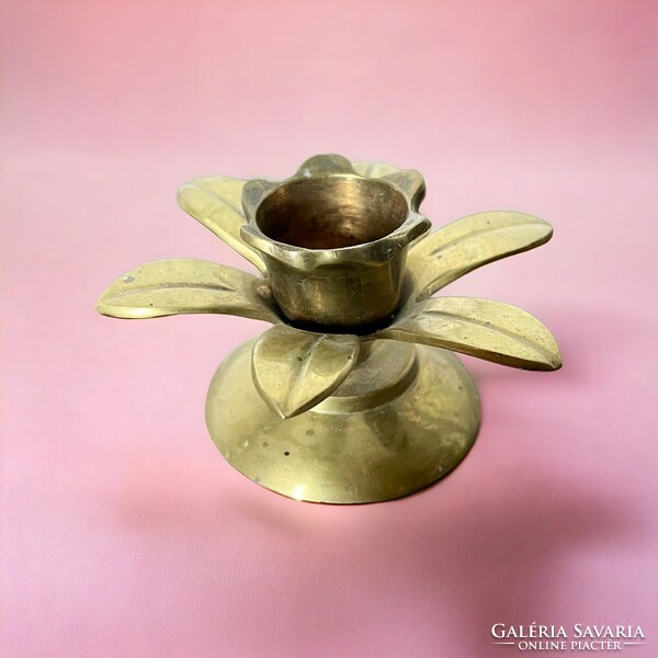 Retro, vintage copper candle holder flower