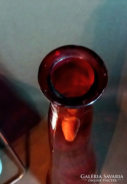 Hatalmas 100 cm piros nehéz Italy üveg váza ALKUDHATÓ.