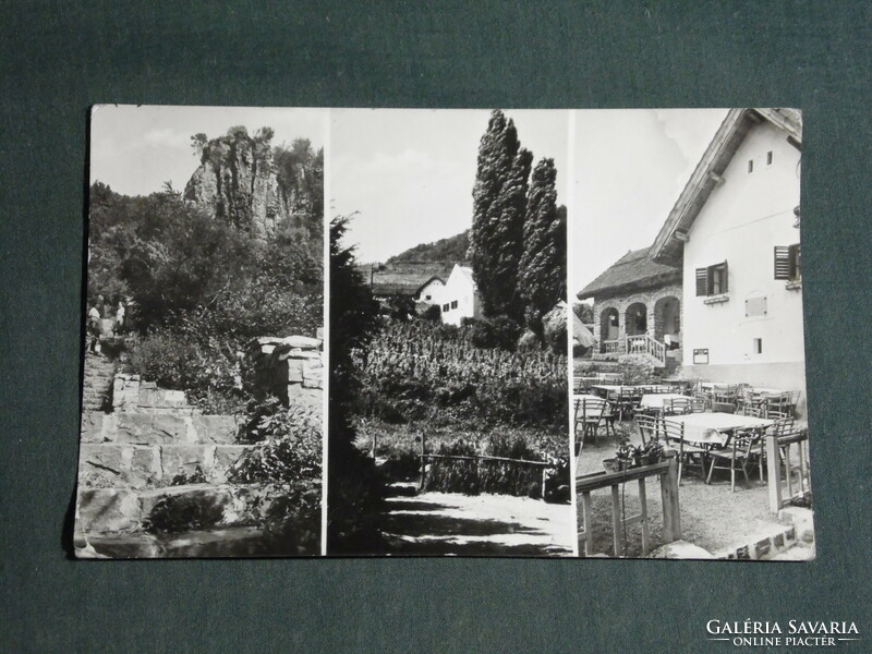 Képeslap, Balaton Badacsony,mozaik részletek,közsákok,Kisfaludy bor ház Étterem,látkép
