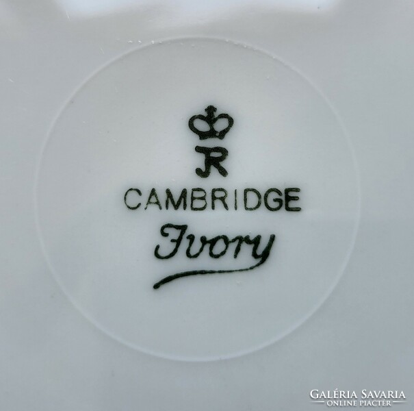 Cambridge Ivory angol porcelán tányér mélytányér tálaló tál virág mintával