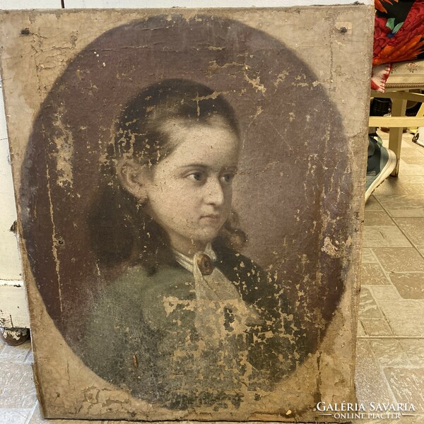 Antique oil painting portrait