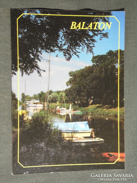 Képeslap, Balaton, Siófok vitorlás öböl állomás részlet